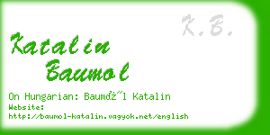 katalin baumol business card